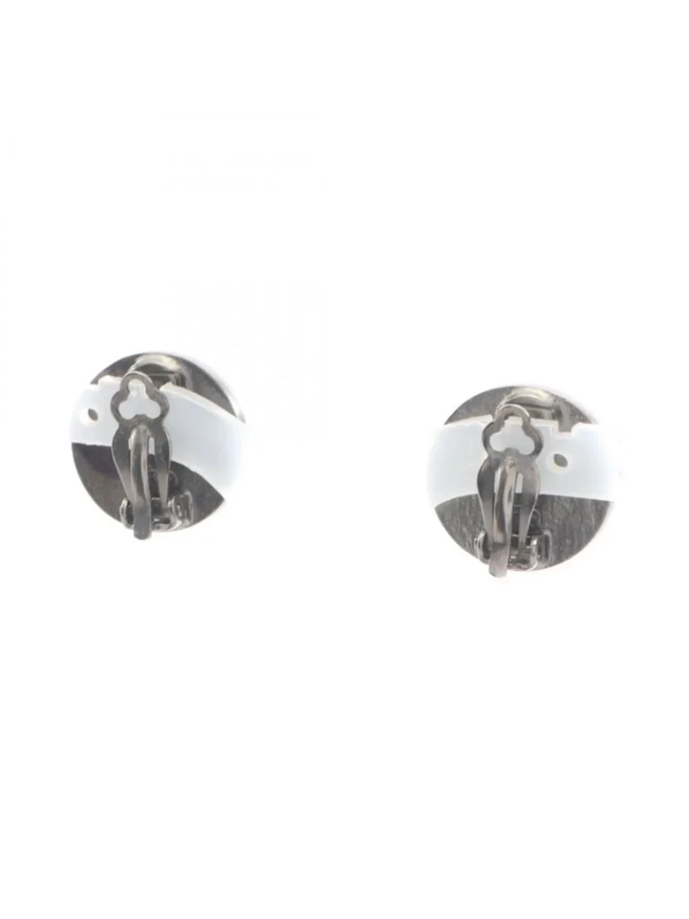 Chanel Earrings Logo Stainless Steel Leather